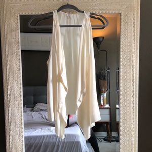 Drapey cream silk shirt/vest from Aritzia